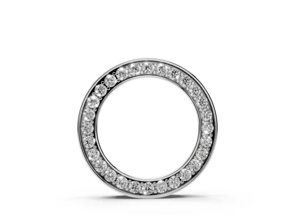Round Diamond Pavé Circle Pendant Silver