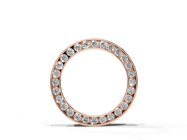 Round Diamond Channel Set Pendant Rose gold