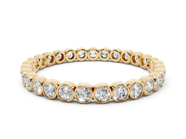 Bezel-Set Round Diamond Eternity Band Yellow gold