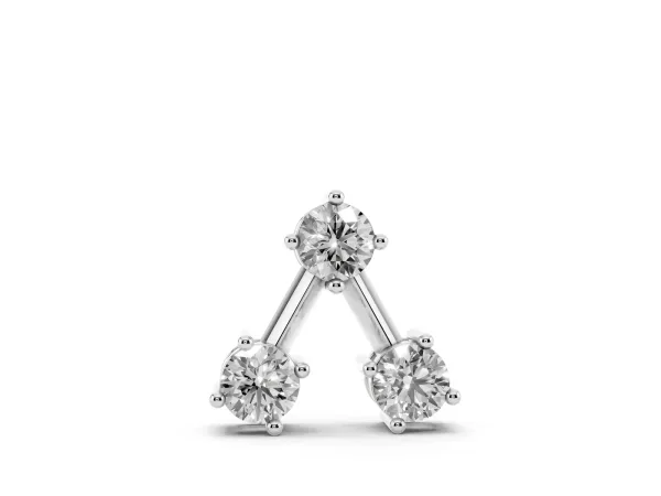 Three-Stone Round Diamond Prong Set Pendant Silver