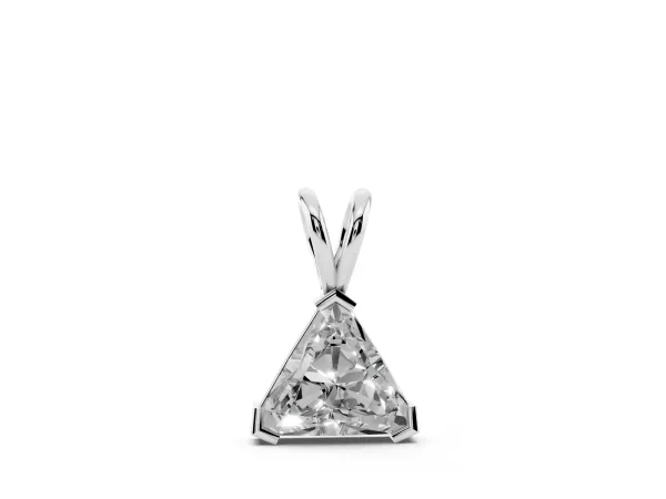 Bezel-Set trilliant Diamond Pendant Silver