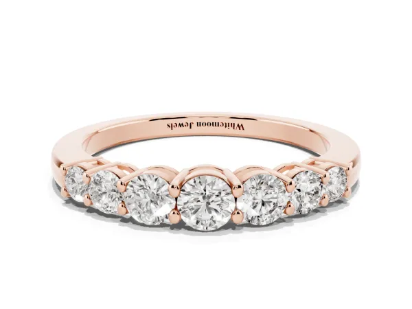 Round Diamond Prong-Set Half-Eternity Band Rose gold