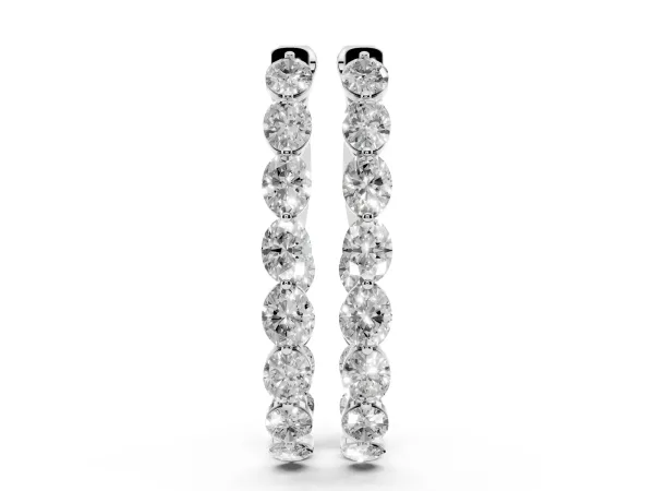 Oval Cut Diamond Inside-Out Hoop Earrings White gold