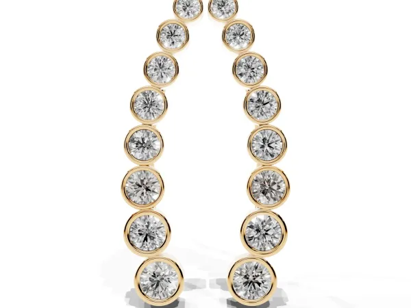 Bezel-Set Round Diamond Climber Earrings Yellow gold