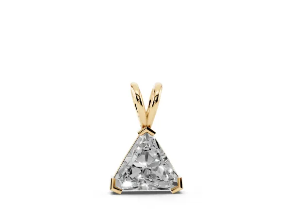 Bezel-Set trilliant Diamond Pendant Yellow gold