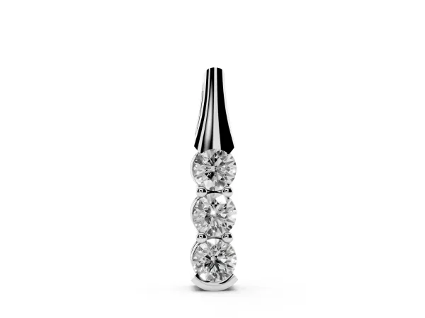 Four-Stone Round Diamond Channel-Set Pendant Silver