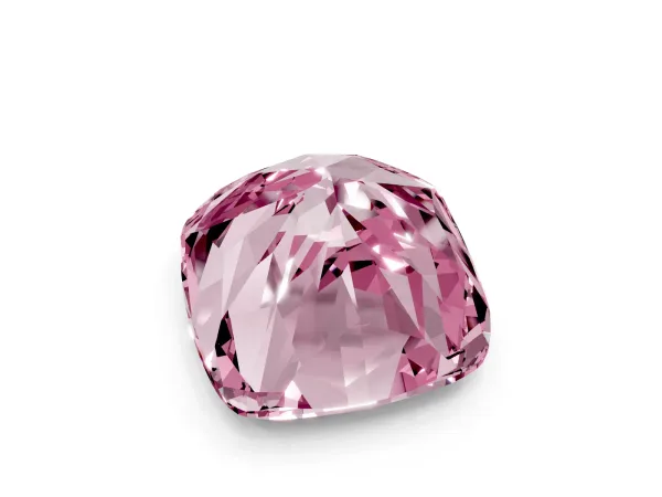 Fancy Pink Cushion Cut Halo Milgrain Solitaire with Bezel Set Side Stones and Pave Band Rose gold
