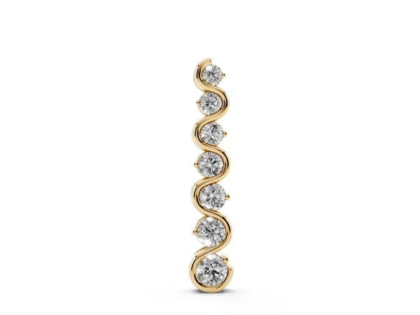 Round Diamond S-Curve Prong Set Pendant Yellow gold