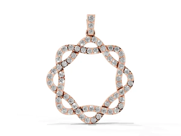 Round Diamond Pavé Infinity Pendant with Prong Setting Rose gold