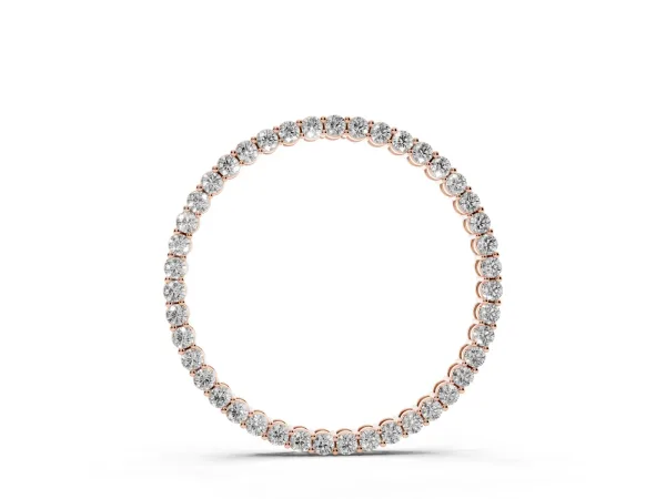 Round Cut Diamond Prong Set Eternity Pendant Rose gold