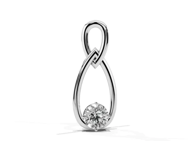 Round Solitaire Bezel Infinity Pendant Silver