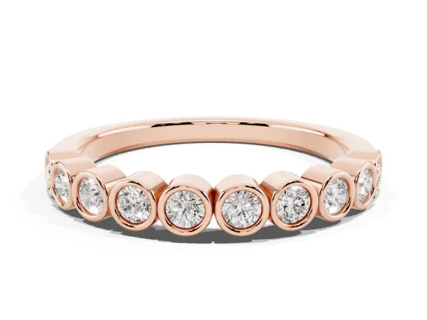 Bezel Set Round Diamond Eternity Band Rose gold