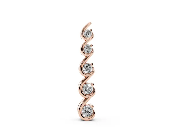 Round Diamond S-Curve Prong Pendant Rose gold