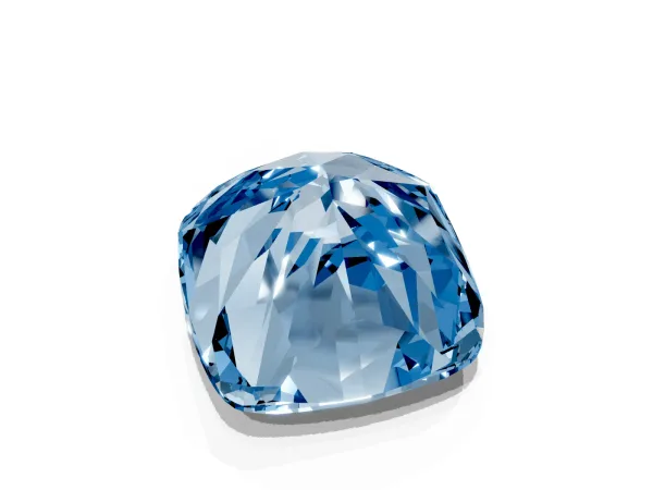 Fancy Blue Cushion Cut Halo Milgrain Solitaire with Bezel Set Side Stones and Pave Band Platinum