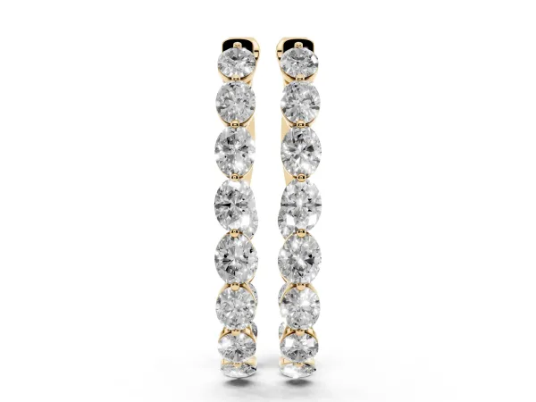 Oval Cut Diamond Inside-Out Hoop Earrings Yellow gold