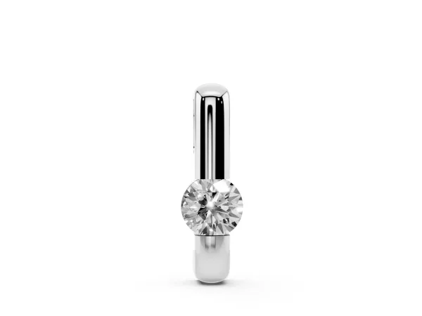 Round Bezel-Set Diamond Pendant Silver