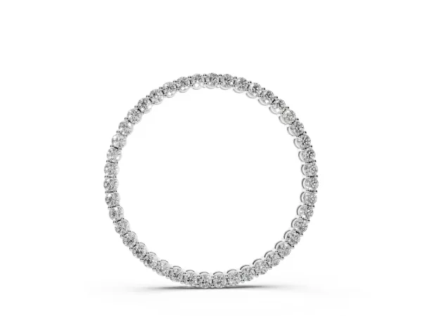 Round Cut Diamond Prong Set Eternity Pendant Silver