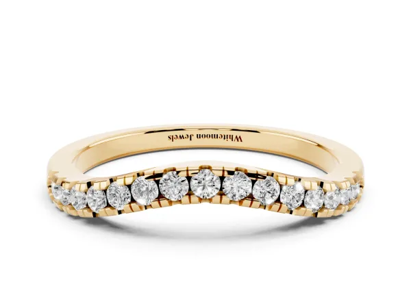 Diamond Pavé Curved Wedding Band Yellow gold