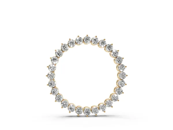 Round Diamond Prong-Set Halo Pendant Yellow gold