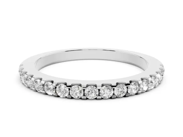 Round Diamond Pavé Eternity Band with Micro Prong Setting White gold