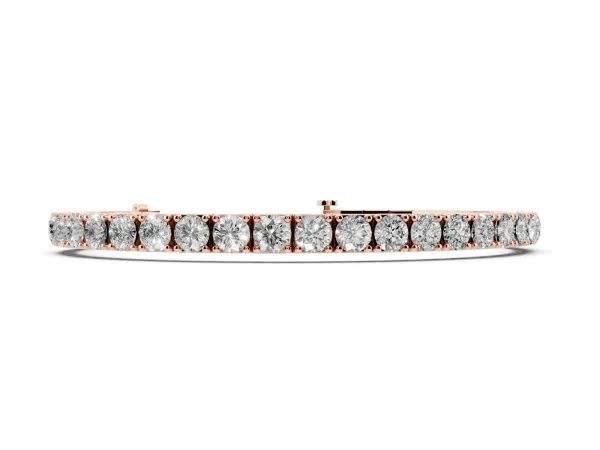 Round Diamond Tennis Bracelet with Prong Setting Rose gold