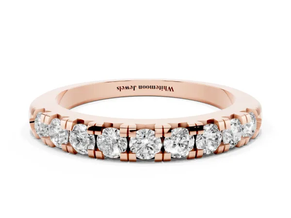 Round Diamond Half-Eternity Prong Set Band Rose gold