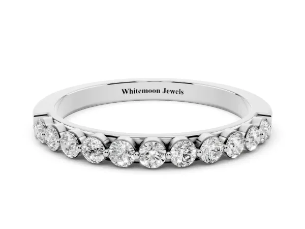 Round Diamond Channel Set Eternity Band White gold