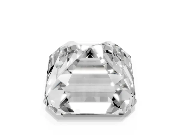 Asscher Cut Halo Diamond Ring with Milgrain Edge and Round Prong Setting Platinum