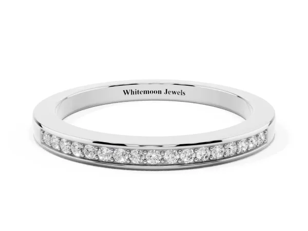Round Diamond Half Eternity Pavé Band White gold