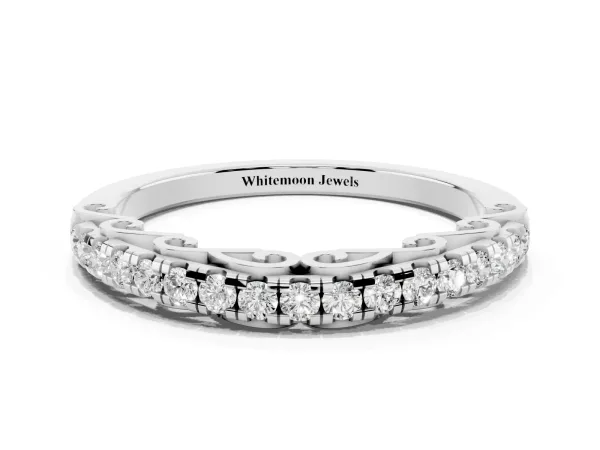 Round Cut Diamond Prong Set Eternity Band White gold