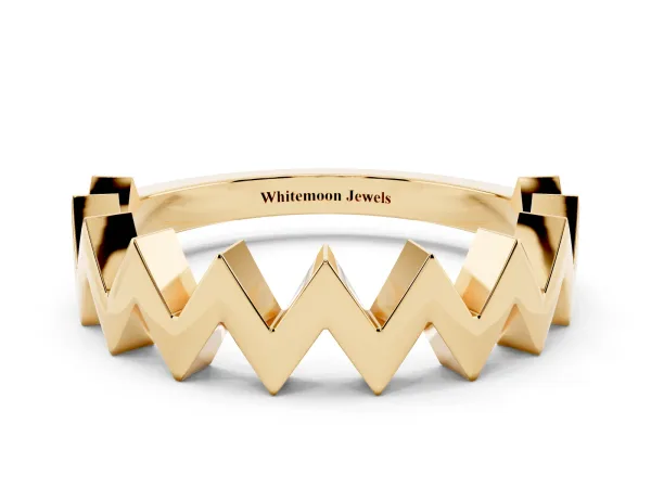 Zigzag Chevron Band Yellow gold