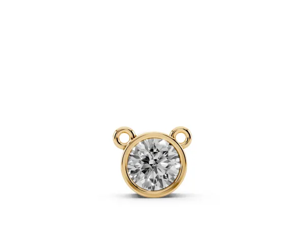 Bezel Round Solitaire Pendant Yellow gold