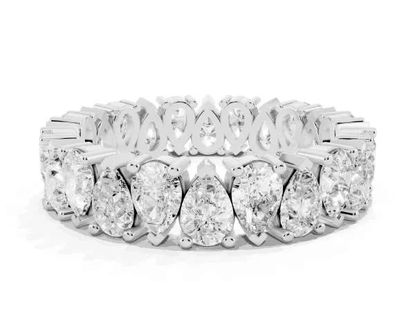 Pear Diamond Shared Prong Eternity Band White gold