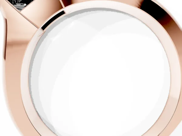 Fancy Black Princess Cut Solitaire Bezel Set Diamond Ring with Wide Band Rose gold