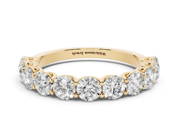 Round Diamond Shared Prong Eternity Band Yellow gold
