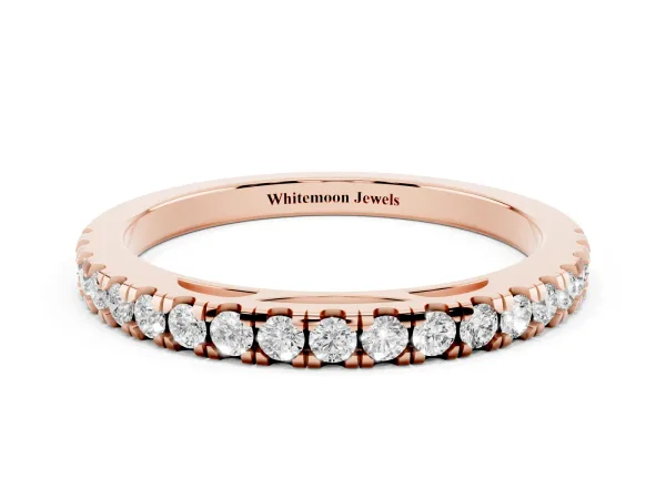 Round Diamond Pavé Set Eternity Band Rose gold