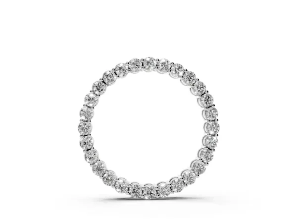 Round Diamond Prong Set Eternity Pendant Silver