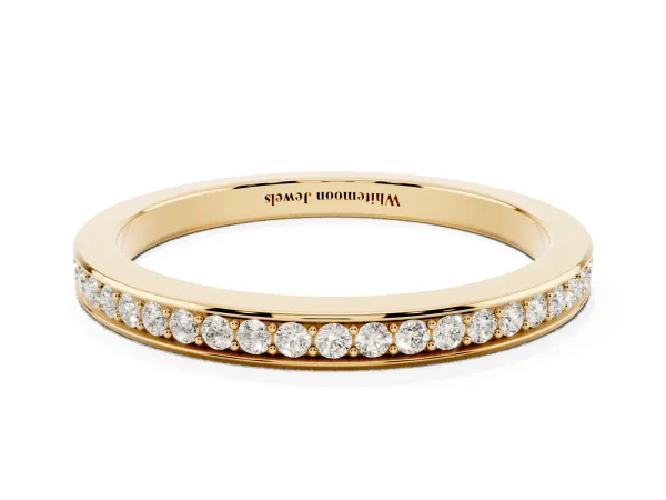 Round Diamond Eternity Band with Pavé Setting Yellow gold