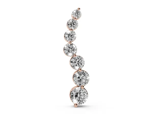 Graduated Round Prong-Set Diamond Pendant Rose gold