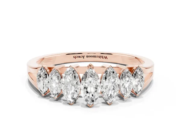 Marquise Diamond Prong-Set Half-Eternity Band Rose gold