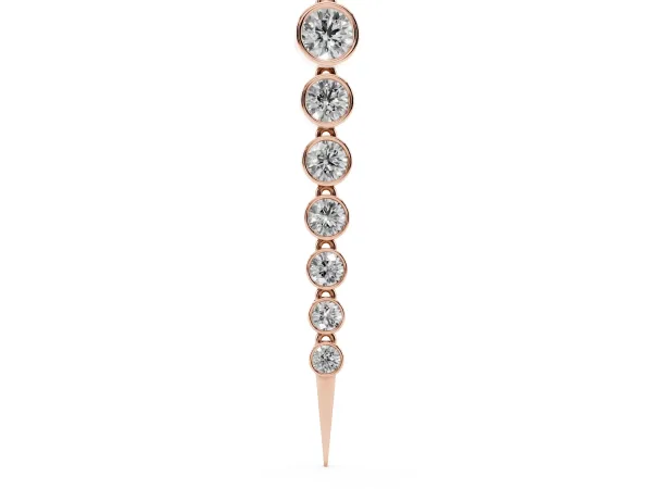 Round Diamond Drop Necklace with Bezel Setting Rose gold