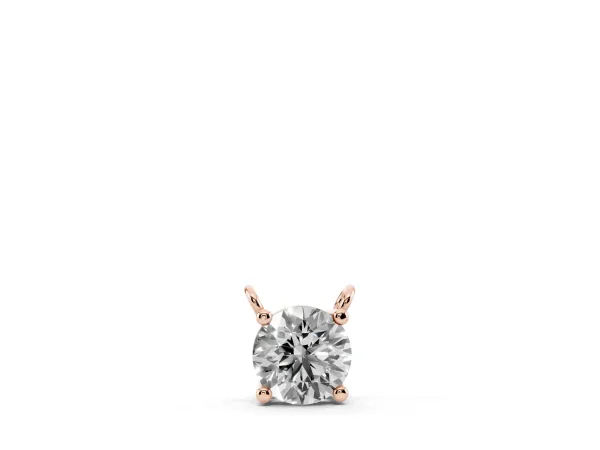 Round Solitaire Pendant with Four-Prong Basket Setting Rose gold