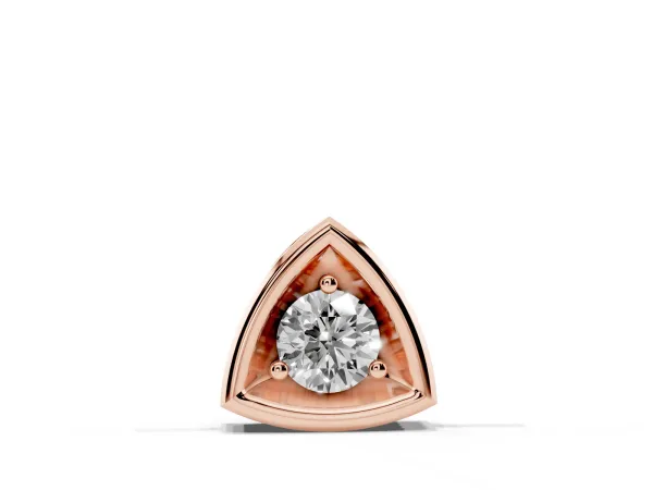 Trillion Cut Diamond Bezel Pendant Rose gold
