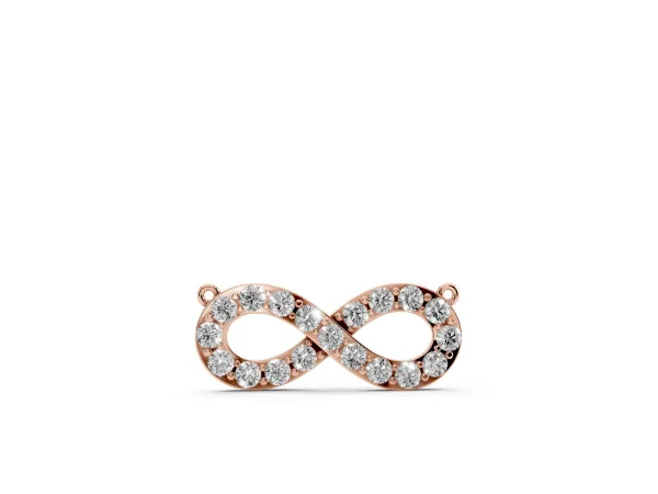 Infinity Pendant with Round Diamond Pavé Setting Rose gold
