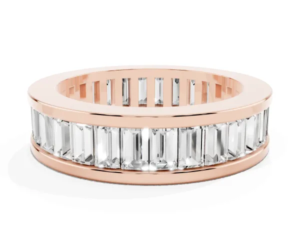 baguette Cut eternity band with channel set Rose gold