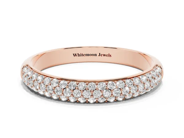 Pavé Round Diamond White Gold Eternity Band Rose gold