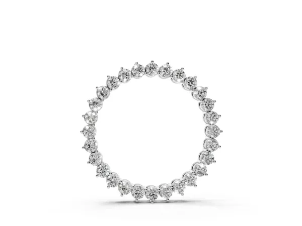 Round Diamond Prong-Set Halo Pendant White gold