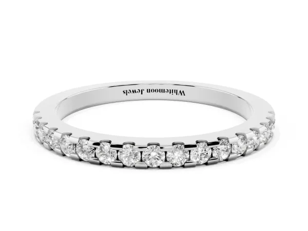 Round Diamond Pavé Set Eternity Band with Micro Prong Setting White gold