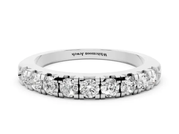 Round Diamond Half-Eternity Prong Set Band White gold