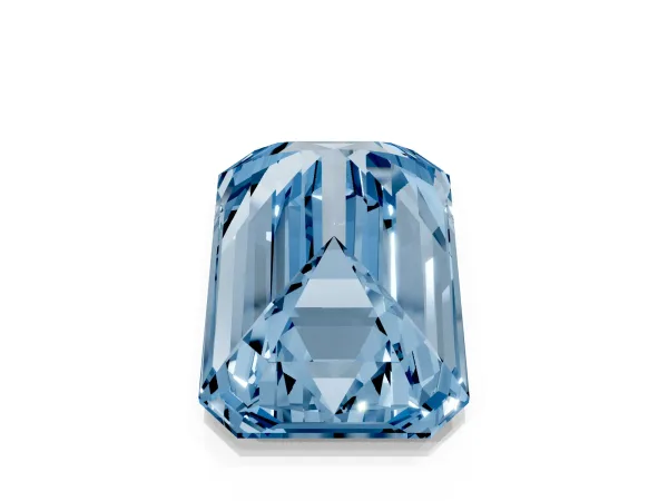 Fancy Blue Emerald Cut Cut Pave Band Milgrain Solitaire Ring Platinum